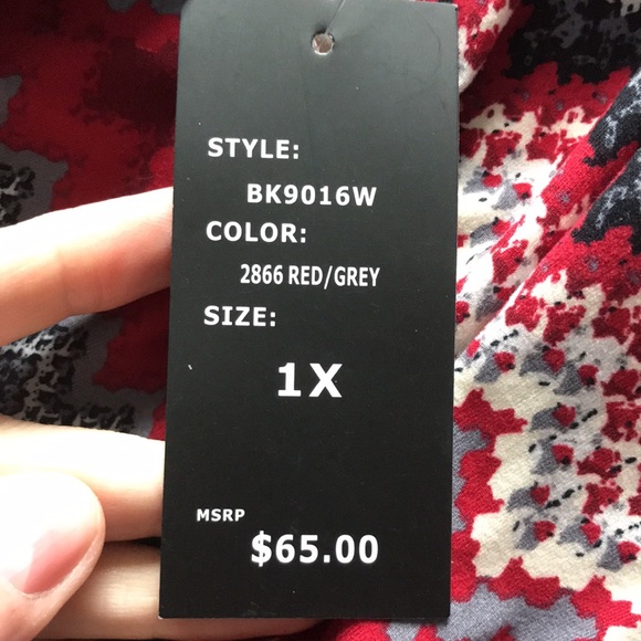 ROBERT LOUIS red/grey 1X mini dress pockets and elastic waist band v-neck NEW - Picture 4 of 8